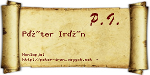 Péter Irén névjegykártya