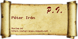Péter Irén névjegykártya