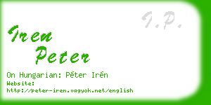 iren peter business card