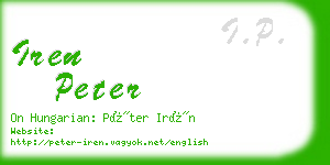 iren peter business card